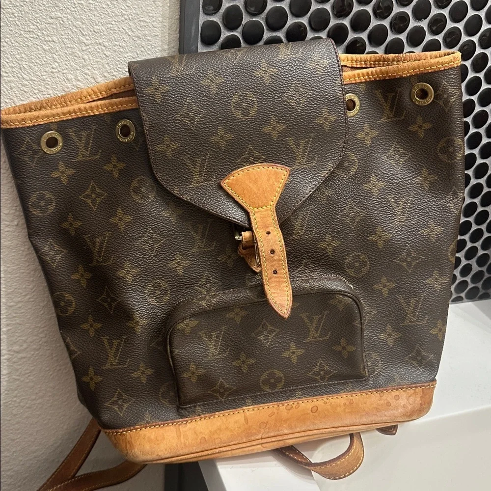 Louis Vuitton backpack montsouris mm LV monogram bag vintage designer backpack - Picture 3 of 17